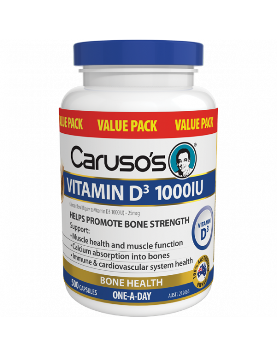 Caruso's Natural Health Vitamin D3 1000Iu 500 Capsules