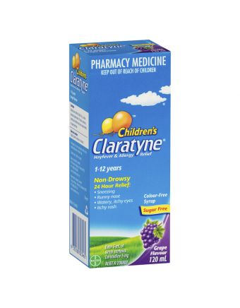 Children's Claratyne Hayfever & Allergy Relief 1-12 Years Grape 120mL