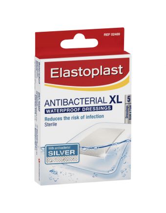 Elastoplast Antibacterial Waterproof Dressing Small (Xl) 6Cm X 7Cm (5)
