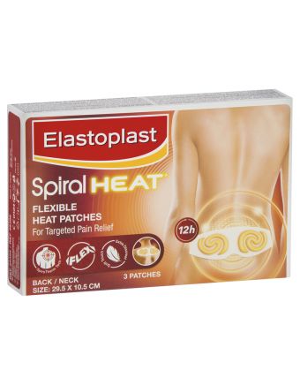 Elastoplast Spiral Heat Flexible Heat Patches Back/Neck 3 Pack