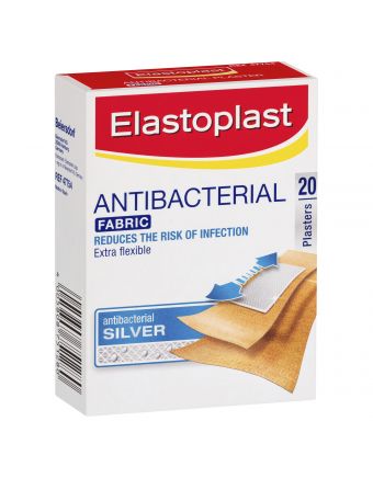 Elastoplast Antibacterial Fabric Silver Plasters 20 Pack