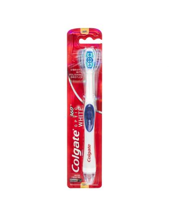 Colgate 360° Optic White Powered Toothbrush Soft with vibrating & polishing bristles