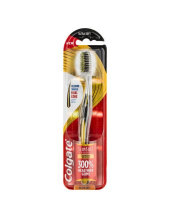 Colgate Slim Soft Advanced Charcoal with Charcoal infused bristles Ultra Soft Toothbrush