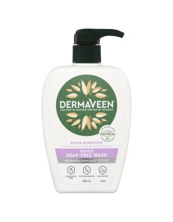 DermaVeen Extra Hydration Gentle Soap-Free Wash 500mL