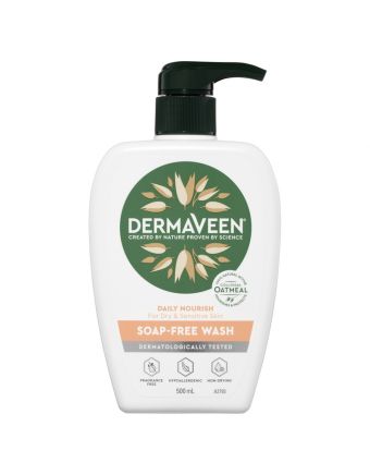 DermaVeen Daily Nourish Soap-Free Wash for Dry & Sensitive Skin 500mL