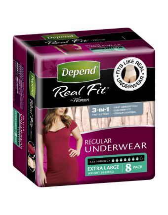 Depend Real Fit For Women Underwear Extra Large 8 Pack