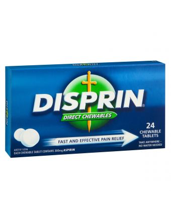 Disprin Direct Chewable Pain Relief Tablets 300mg Aspirin 24 pack