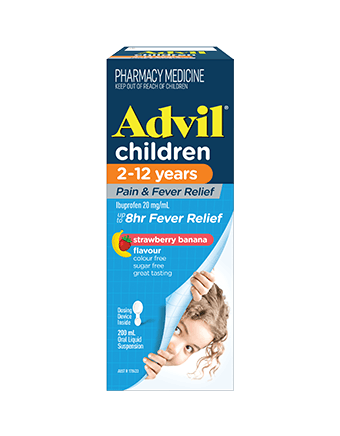 ADVIL CHILDRENS PAIN & FEVER 2-12YRS STRW BAN 100ML
