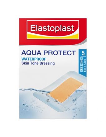 Elastoplast Aqua Protect Waterproof Skin Tone Dressing 5cm X 7.2cm 5 Pack