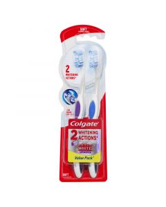 Colgate Toothbrush Optic White Plat Soft 2 Pack