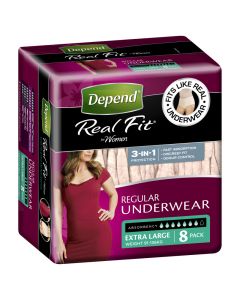 Depend Real Fit For Women Underwear Extra Large 8 Pack