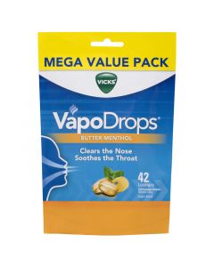 Vicks VapoDrops Butter Menthol 42 Lozenges
