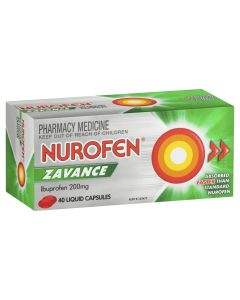 Nurofen Zavance Fast Pain Relief Liquid Capsules 200mg Ibuprofen 40 pack