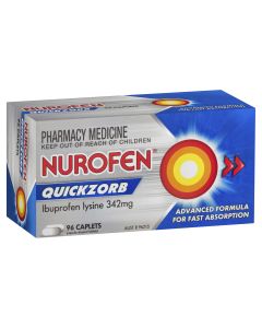 Nurofen Quickzorb Quick Pain Relief Caplets 200mg Ibuprofen 96 pack