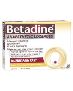 Betadine Anaesthetic Lozenges Honey & Lemon 16 Pack
