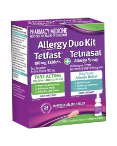 Allergy Duo Kit Telfast 180mg 30 Tablets + Telnasal Allergy Spray 140 Metered Sprays